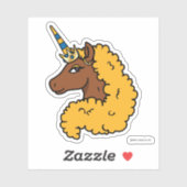 Sticker Unicorne Afro Jaune (Feuille)