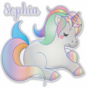 Sticker Unicorne arc-en-ciel (Devant)