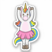 Sticker Unicorne au Ballet Dance avec jupe (Recto)
