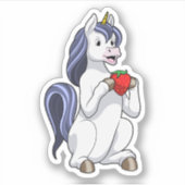 Sticker Unicorne aux fruits de fraise (Devant)