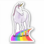 Sticker Unicorne avec arc-en-ciel (Devant)