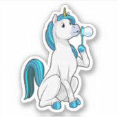 Sticker Unicorne avec bulles de savon (Devant)