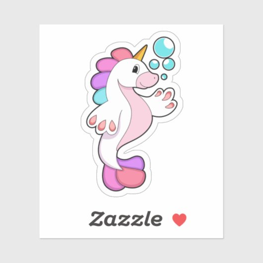 Sticker Unicorne avec bulles d'eau.PNG (Feuille)