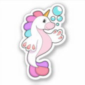Sticker Unicorne avec bulles d'eau.PNG (Devant)