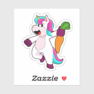 Sticker Unicorne avec carotte
