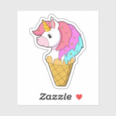 Sticker Unicorne avec crème glacée (Feuille)