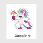 Sticker Unicorne avec étoile (Feuille)