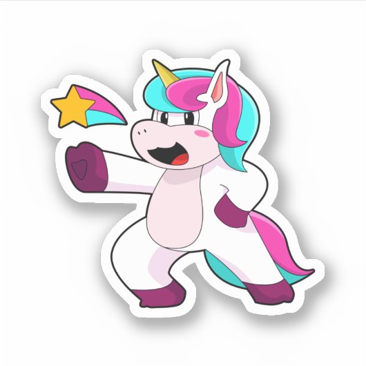 Sticker Unicorne avec étoile (Devant)