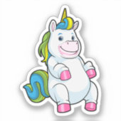 Sticker Unicorne avec gros ventre (Recto)
