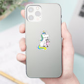 Sticker Unicorne avec thé bulle (Téléphone)