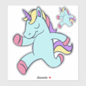 Sticker Unicorne Bleue Courant Thunder_Cove (Feuille)