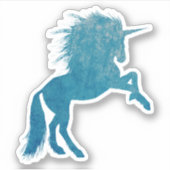 Sticker Unicorne Blue Grunge (Devant)