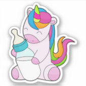 Sticker Unicorne Bouteille de lait (Devant)