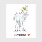 Sticker Unicorne Bubble gomme (Feuille)