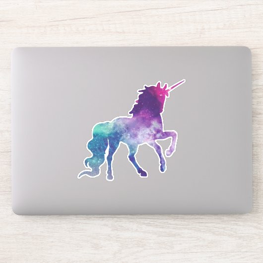 Sticker Unicorne Ciel Rose (Ordinateur)