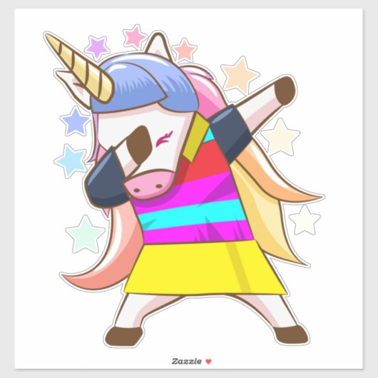 Sticker Unicorne Dabbing (Feuille)