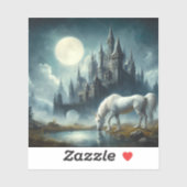 Sticker Unicorne dans les bois (Feuille)