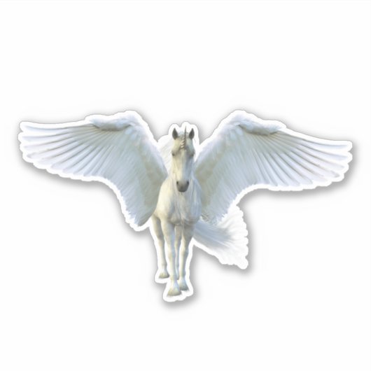 Sticker Unicorne de Cheval Pegasus Blanc (Devant)