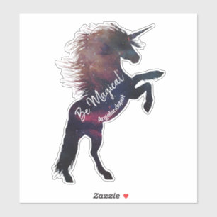 Sticker Unicorne d'espace magique avec texte personnalisab