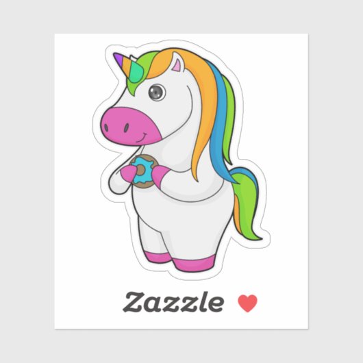 Sticker Unicorne Donut (Feuille)