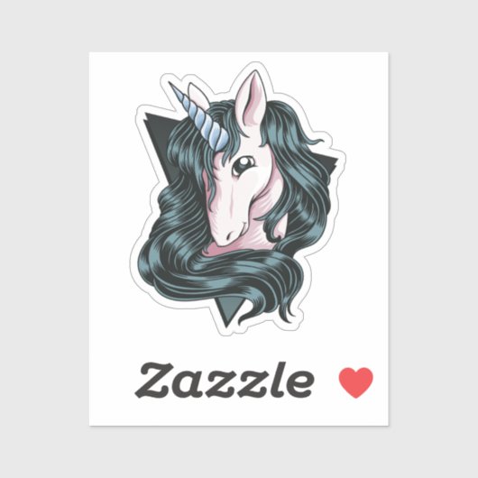 Sticker Unicorne en couleur (Feuille)