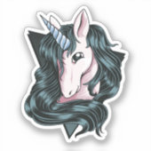 Sticker Unicorne en couleur (Recto)