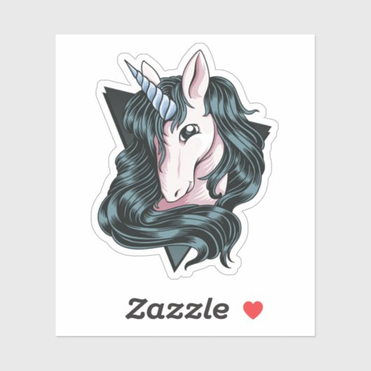 Sticker Unicorne en couleur (Feuille)