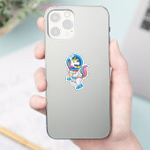 Sticker Unicorne en tant qu'astronaute dans l'espace (Téléphone)