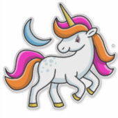 Sticker Unicorne et Lune (Devant)