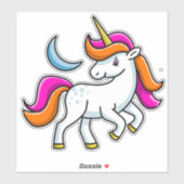 Sticker Unicorne et Lune (Feuille)