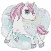 Sticker Unicorne et Papillons (Devant)