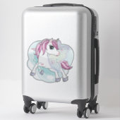 Sticker Unicorne et Papillons (Sur valise)