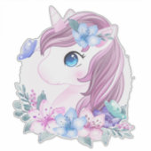 Sticker Unicorne et Papillons (Devant)