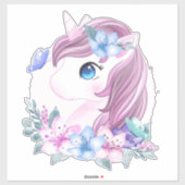 Sticker Unicorne et Papillons (Feuille)