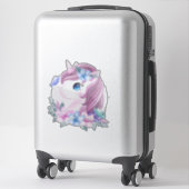 Sticker Unicorne et Papillons (Sur valise)