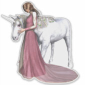 Sticker Unicorne et princesse (Devant)