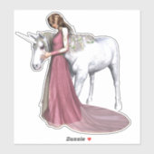 Sticker Unicorne et princesse (Feuille)