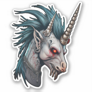 Sticker Unicorne Evil Punk