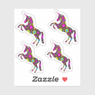 Sticker Unicorne florale