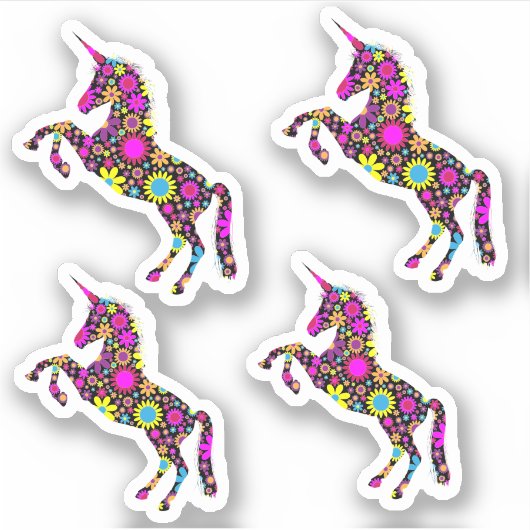 Sticker Unicorne florale (Devant)