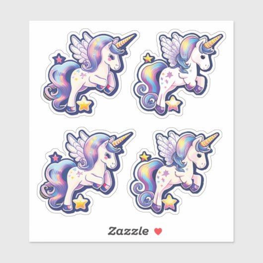 Sticker Unicorne magique (Feuille)