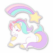 Sticker Unicorne magique avec Rainbow Shooting Star (Devant)
