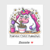Sticker Unicorne Manger Ramen (Feuille)
