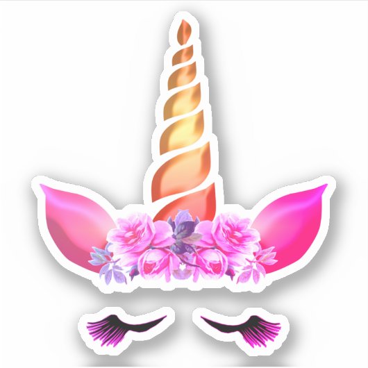 Sticker Unicorne Oeil Lashes (Devant)