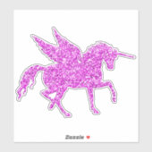 Sticker Unicorne Parties scintillant rose (Feuille)