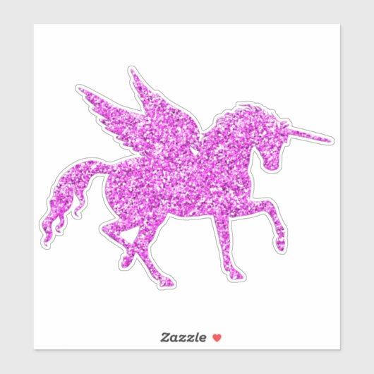 Sticker Unicorne Parties scintillant rose (Feuille)