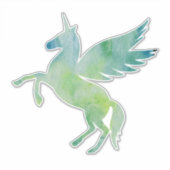 Sticker Unicorne, Pegasus, imaginaire bleu vert (Devant)
