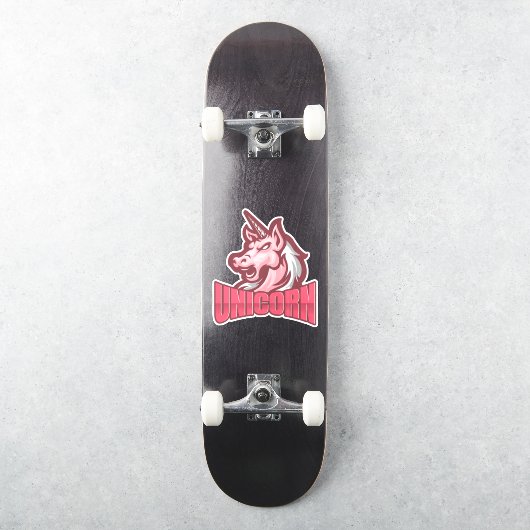 Sticker Unicorne rose Anniversaire (Skateboard)