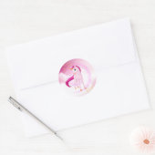 Sticker Unicorne Rose - Cadeau Personnalisé Annive (Enveloppe)