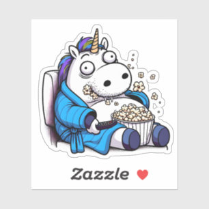 Sticker Unicorne Travailler à distance